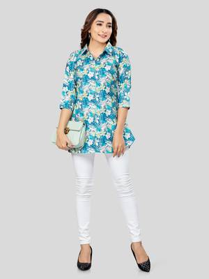  cotton blend printed short kurti 5