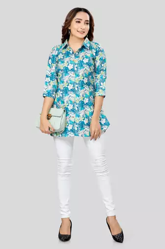  cotton blend printed short kurti