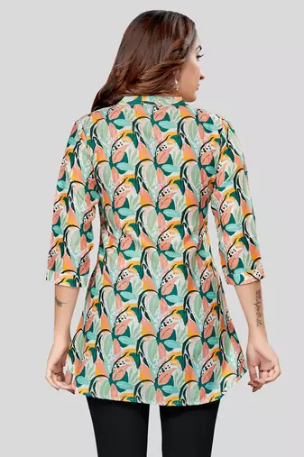  cotton blend printed short kurti