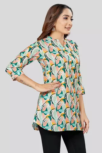  cotton blend printed short kurti