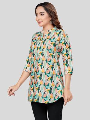  cotton blend printed short kurti 4