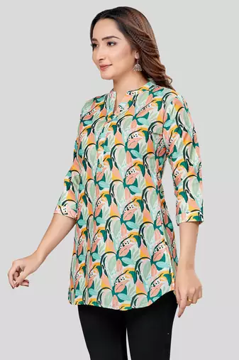  cotton blend printed short kurti