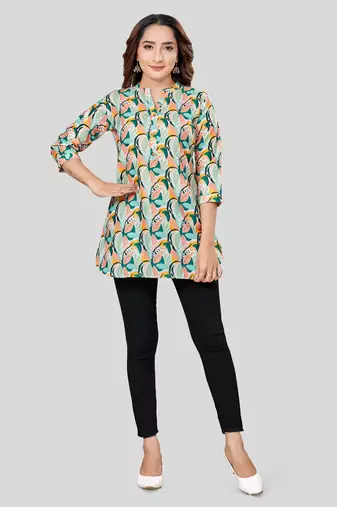  cotton blend printed short kurti