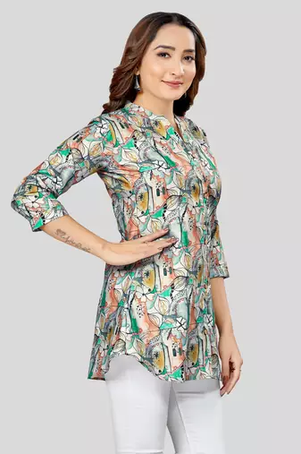  cotton blend printed short kurti
