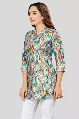  cotton blend printed short kurti
