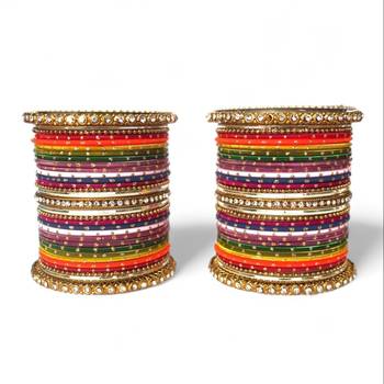 Multicoloured traditional style bangle set for two hands by leshya 2