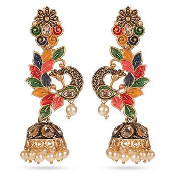 Geometric multicolor dangle earrings 1