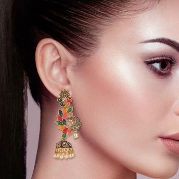 Geometric multicolor dangle earrings 3