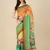 Digital Print Zari Cotton Lilen Crocher Work Saree With Multicolored Cotton Tussle At Pallu