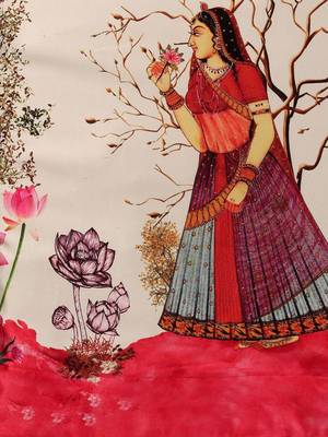 Ethnic Motifs Digital Print Shiney Satin Croptop Lehenga Choli With Unstitched Blouse For Women and Girls 4