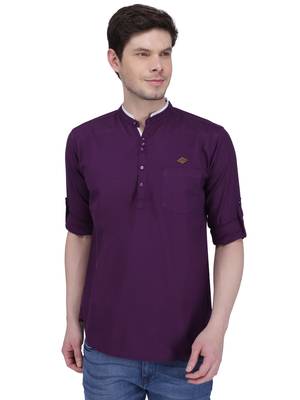 men's linen cotton casual short kurta 1