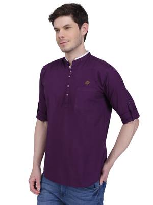 men's linen cotton casual short kurta 3