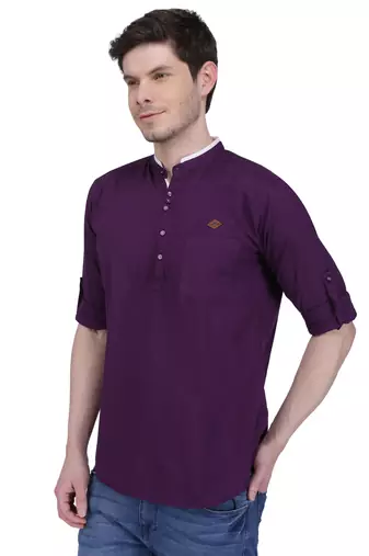 men's linen cotton casual short kurta