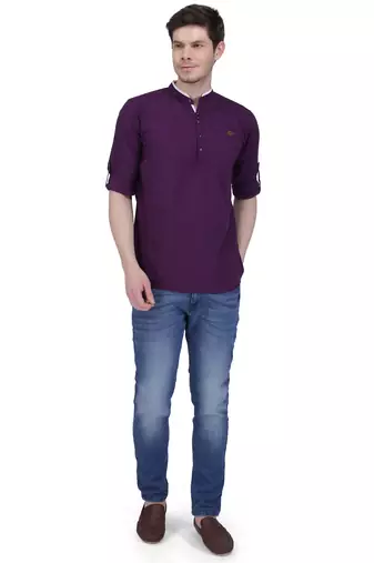 men's linen cotton casual short kurta