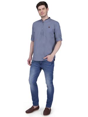 men's linen cotton casual short kurta 4