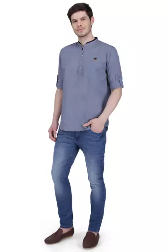men's linen cotton casual short kurta