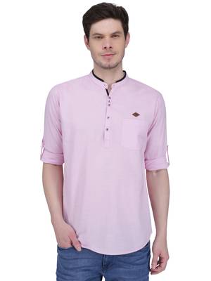 men's linen cotton casual short kurta 1