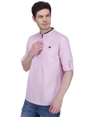 men's linen cotton casual short kurta 3