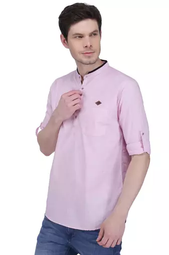 men's linen cotton casual short kurta