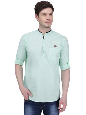 men's linen cotton casual short kurta 1