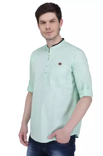 men's linen cotton casual short kurta