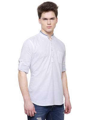 men's linen cotton casual short kurta 2