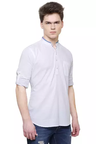 men's linen cotton casual short kurta