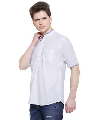 men's linen cotton casual short kurta 3
