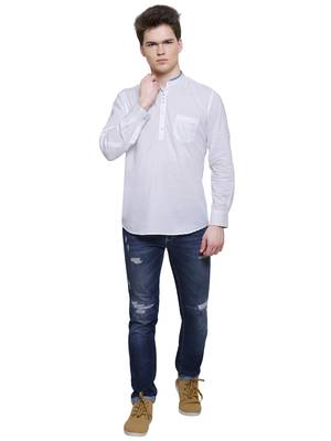 men's linen cotton casual short kurta 4