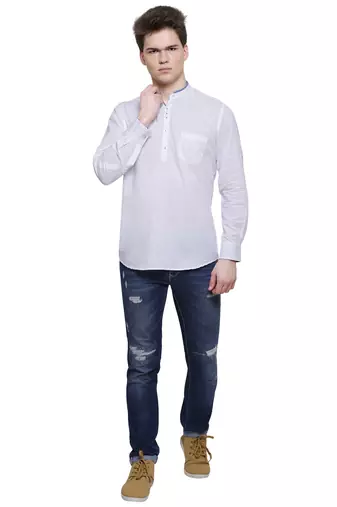 men's linen cotton casual short kurta