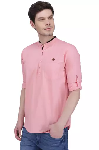 men's linen cotton casual short kurta