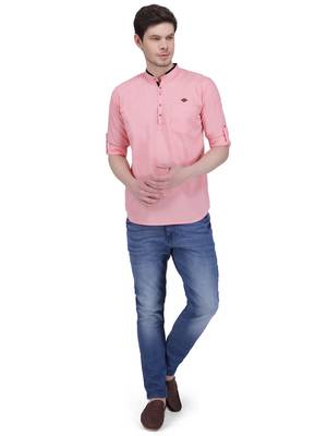 men's linen cotton casual short kurta 4