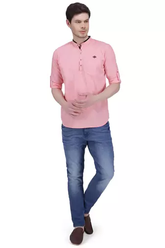 men's linen cotton casual short kurta