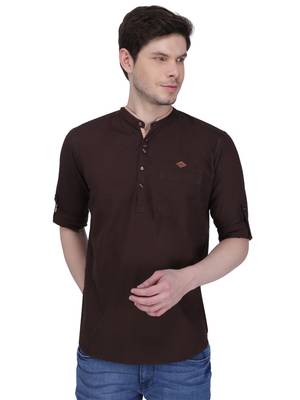men's linen cotton casual short kurta 1