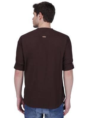 men's linen cotton casual short kurta 2