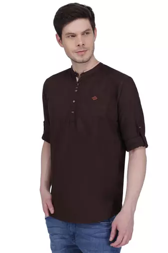 men's linen cotton casual short kurta