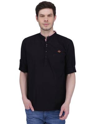 men's linen cotton casual short kurta 1