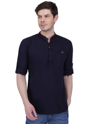 men's linen cotton casual short kurta 1