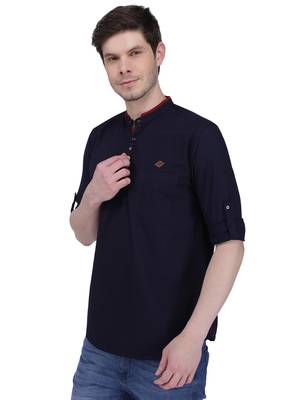 men's linen cotton casual short kurta 3