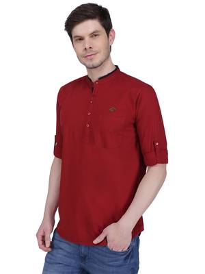 men's linen cotton casual short kurta 3