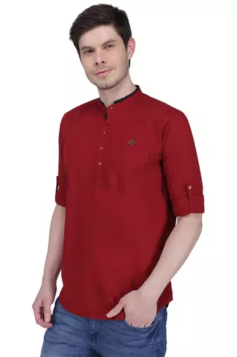 men's linen cotton casual short kurta