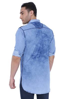 men's denim short pathani kurta 2
