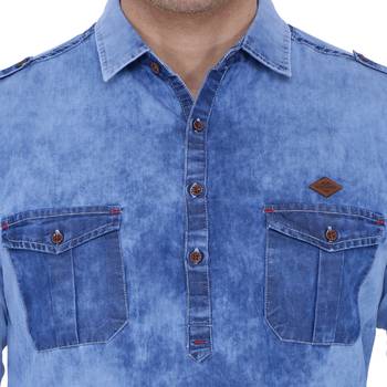men's denim short pathani kurta 5