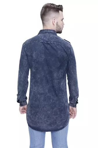 men's denim short pathani kurta