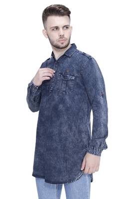 men's denim short pathani kurta 3
