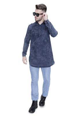 men's denim short pathani kurta 4