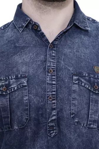 men's denim short pathani kurta