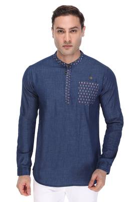 men's denim short kurta 1