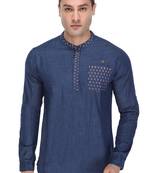 men's denim short kurta