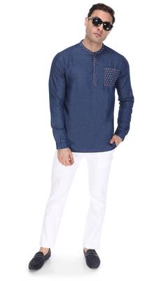 men's denim short kurta 4